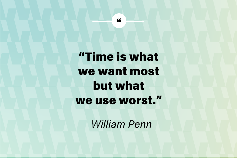 Time is what we want most but what we use worst. - William Penn