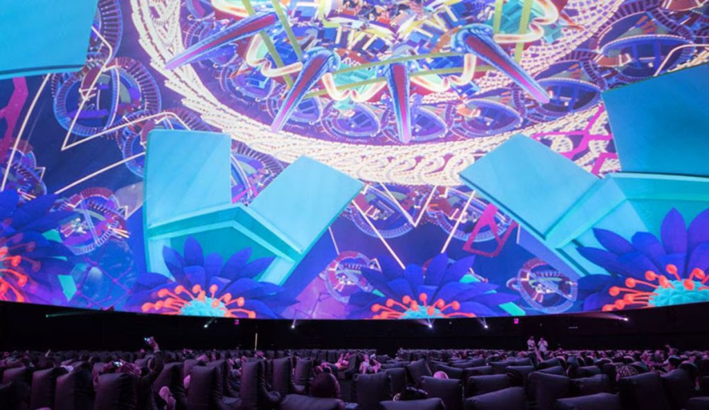 Android Jones installation inside the HP Antarctic dome at Coachella