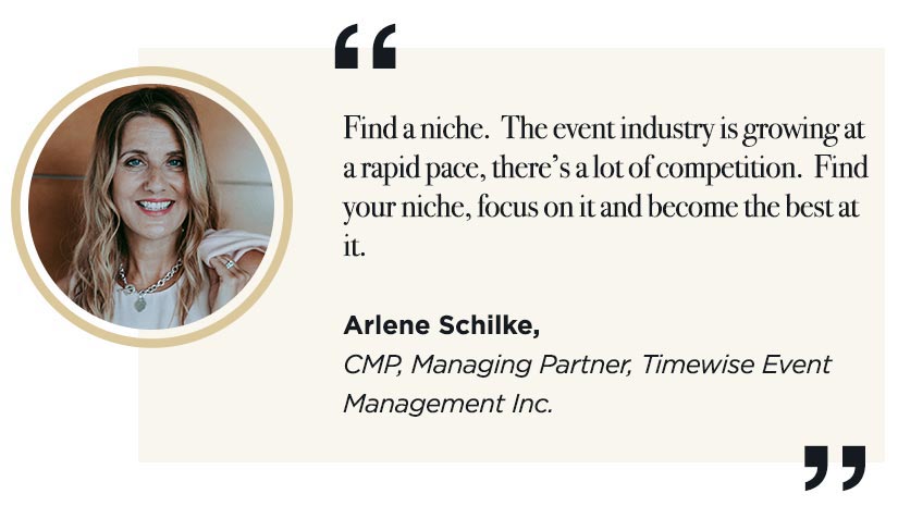 Arlene Schilke talks about the importance of finding a niche in the event planning business