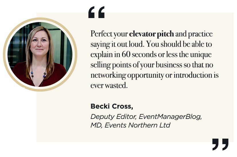 Becki Cross on perfecting elevator pitch when starting an event planning business from home