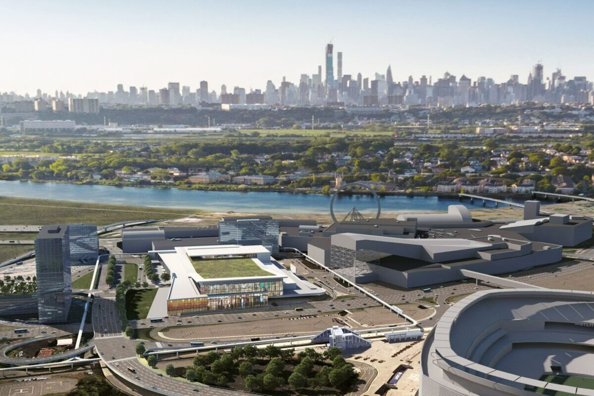 Meadowlands with NYC skyline in distance