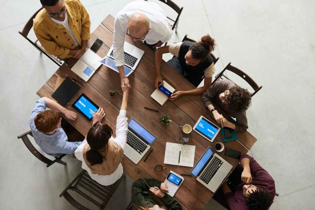 People Shaking Hands in a Business Setting