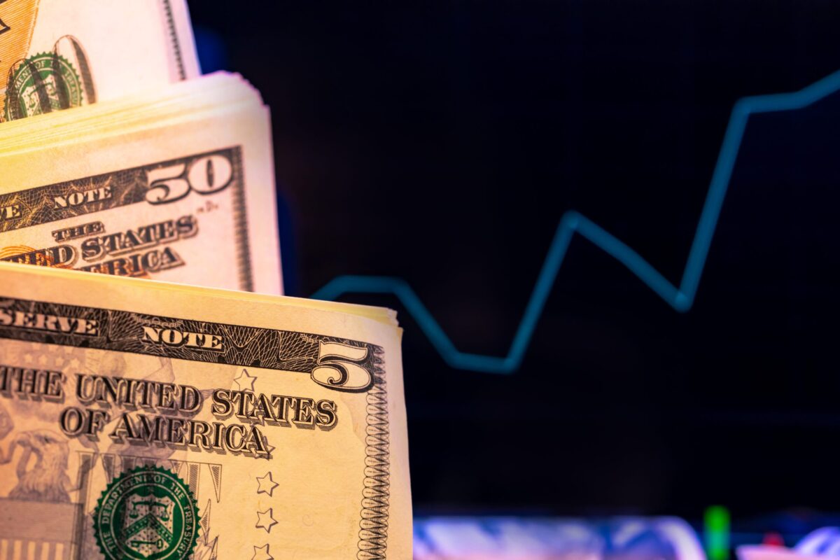 American dollars and rising cost graph