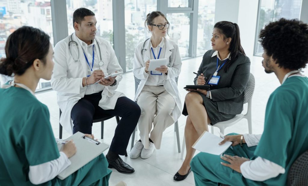 Group of doctors having a meeting